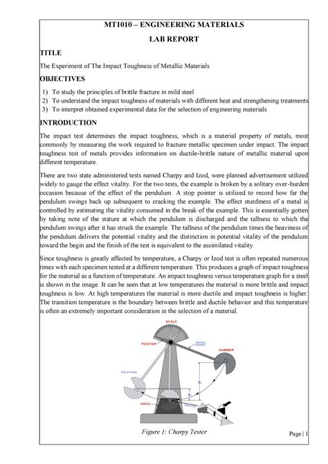 impact testing experiment lab report|brittle impact testing.